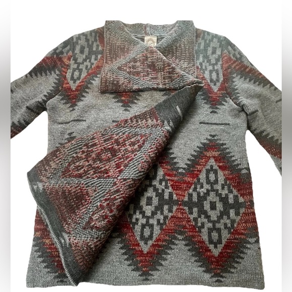 Eleven Star Womens Large Aztec South Western Style Open Cardigan Sweater Jacket - Picture 1 of 10
